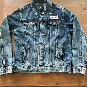X-RAY Jeans Unisex Size XL Acid Wash Denim Jacket ‘NASA’